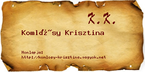 Komlósy Krisztina névjegykártya